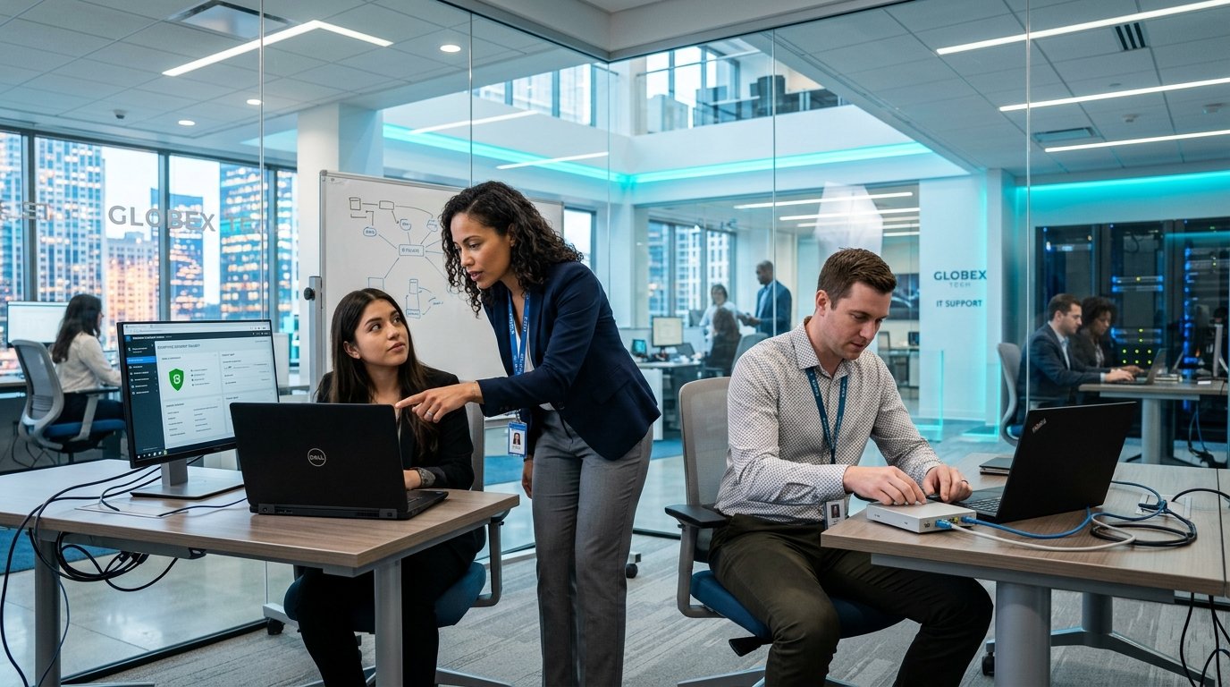 Dedicated IT Support Engineers in Corporate Enterprise Office